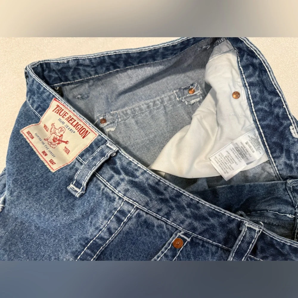 True Religion Baggy Big T Cargo Jeans Zip Knees 38  Pockets‎